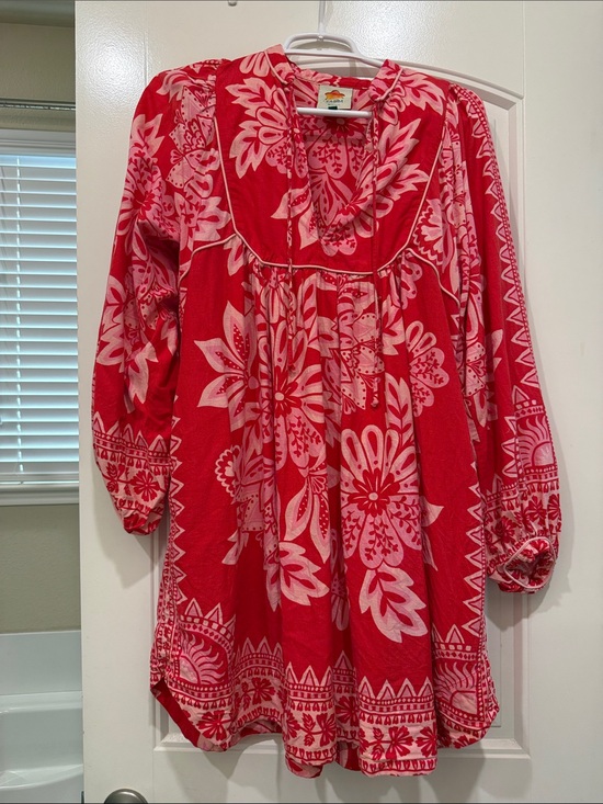 FARM Rio Dresses & Skirts - Farm Rio - Pink Flora Tapestry Long Sleeve Dress